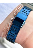 Ferrucci Lacivert Renk Rose Gold Kasa Kalpli Model Kadın Kol Saati + Bileklik Hediyeli thumbnail 4
