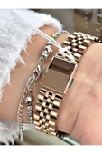 Ferrucci Rose Gold Renk Roma Rakamlı Simli Model Şık Dizayn Kadın Kol Saati + BİLEKLİK thumbnail 4