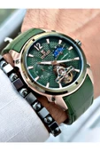 Reward Yeşil Renk Deri Kordon Çelik Kasa  Mekanizma Lüx Erkek Kol Saati + BİLEKLİK HEDİYELİ thumbnail 4