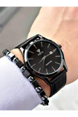 Fiesta Siyah Renk Klasik Sade Model Çelik Kasa Erkek Kol Saati  BİLEKLİK thumbnail 2