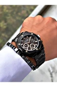 Ferrucci Siyah Renk Çelik Kordon Spor Model  Erkek Kol Saati + BİLEKLİK thumbnail 2
