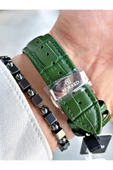 Reward Yeşil Renk Deri Kordon İskelet Model Otomatik Erkek Kol Saati + BİLEKLİK thumbnail 5