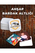 5 ADET Bardak Altlığı Kare 9,5cm  Ahşap Bardak Altlığı - Mug - Kupa Bardak Altlığı thumbnail 1