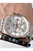 Reward Rose Gold Gümüş Renk Dakika Göstergeli Kasa Kordon Çelik Erkek Kol Saati + BİLEKLİK HEDİYELİ thumbnail 1