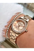 Ferrucci Rose Gold Renk Sade Tasarım Taşlı Çelik Kordon Kadın Kol Saati + BİLEKLİK HEDİYELİ thumbnail 1