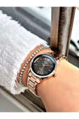 Ferrucci Rose Gold Renk Aynalı Cam Model  Klasik Kadın Kol Saati + BİLEKLİK thumbnail 2