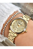 Ferrucci Altın Renk Sade Model Klasik  Garantili Kadın Kol Saati + BİLEKLİK thumbnail 1