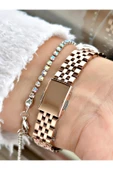 Ferrucci Rose Gold Sade Klasik Model Çelik Kordon  Kadın Kol Saati + BİLEKLİK HEDİYELİ thumbnail 3