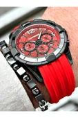 Chaperone Kırmızı Spor Silikon Fonksiyonlu Şık Dizayn Erkek Kol Saati + BİLEKLİK HEDİYELİ By Reward thumbnail 5
