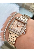 Ferrucci Rose Gold Renk Kare Model Taşlı Çelik Kordon Kadın Kol Saati + BİLEKLİK HEDİYELİ thumbnail 1