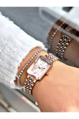 Ferrucci Rose Gold Renk Kesme Cam Şık Tasarım  Kadın Kol Saati + BİLEKLİK HEDİYELİ thumbnail 2
