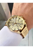 Navimarine Altın Renk Fonksiyonlu Çelik Kordon Erkek Kol Saati Bileklik Hediyeli thumbnail 2