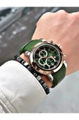 Reward Yeşil Renk Çelik Kasa Fonksiyonlu Business Deri Kordon Erkek Kol Saati + BİLEKLİK thumbnail 2
