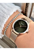 Ferrucci Rose Gold Renk Klasik Hasır Sade Model Kadın Kol Saati + BİLEKLİK thumbnail 1
