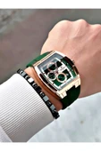 Reward Yeşil Renk Kare Spor Fonksiyonlar Aktif Erkek Kol Saati + BİLEKLİK thumbnail 2