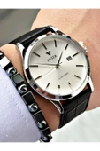 Fiesta Siyah Renk Klasik Sade Model Çelik Kasa Erkek Kol Saati + BİLEKLİK thumbnail 3
