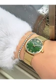 Ferrucci Altın Gold Renk Klasik Sade Model Kadın Kol Saati Taşlı Bileklik Hediyeli thumbnail 2