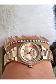Ferrucci Rose Gold Renk Sade Tasarım Taşlı Çelik Kordon Kadın Kol Saati + BİLEKLİK HEDİYELİ thumbnail 3