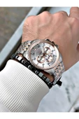 Reward Rose Gold Gümüş Renk Dakika Göstergeli Kasa Kordon Çelik Erkek Kol Saati + BİLEKLİK HEDİYELİ thumbnail 2