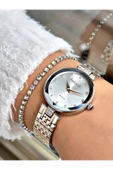 Ferrucci Rose Gümüş Renk Kesme Cam Kristal Model Şık Model Kadın Kol Saati + BİLEKLİK HEDİYELİ thumbnail 1