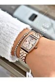 Ferrucci Rose Gold Renk Kare Taşlı Model Çelik Kordon Kadın Kol Saati + BİLEKLİK thumbnail 2