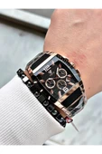 Fiesta Siyah Renk Kare Aynalı Model Çelik Business Erkek Kol Saati + BİLEKLİK thumbnail 6