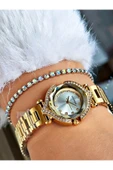 Chaperone Altın Renk Taşlı Model Minimal Aynalı Kadın Kol Saati + BİLEKLİK thumbnail 3