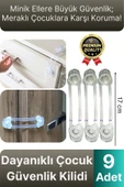 Yeni Ayarlanabilir Dolap Çekmece Kapağı Koruma Aparatı Bebek Çocuk Güvenlik Kilidi 9 Adet 17 Cm thumbnail 1