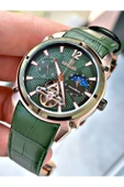 Reward Yeşil Renk Deri Kordon Çelik Kasa  Mekanizma Lüx Erkek Kol Saati + BİLEKLİK HEDİYELİ thumbnail 1