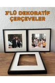 3'lü Yapışkanlı Sök Tak Paspartulu 21 x 21 cm Çerçeveler - Dekoratif Çerçeve PVC Li thumbnail 1