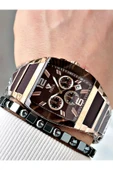 Fiesta Kahve Renk Kare Aynalı Model Çelik Business Erkek Kol Saati + BİLEKLİK thumbnail 2