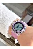 Cockpit Silikon Kordon 5 ATM Su Geçirmez Alarmlı Işıklı Kronometreli Dijital Kadın Kol Saati thumbnail 2