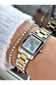 Ferrucci Altın Renk Kare Sade Model  Kadın Kol Saati + BİLEKLİK thumbnail 1