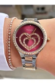 Ferrucci Rose Gold Gümüş Renk Rose Gold Kasa Kalpli Model Kadın Kol Saati + Bileklik Hediyeli thumbnail 2