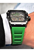 Navimarine Yeşil Renk Kare Spor Silikon Otomatik Business Erkek Kol Saati + BİLEKLİK HEDİYELİ thumbnail 6