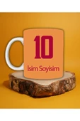 Sarı-Kırmızı 10 Numara Aslan Baskılı Kişiye Özel Hediye Kupa Bardak Kahve Bardağı Mug thumbnail 1