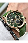 Chaperone Yeşil Renk Deri Kordon Fonksiyonlu  Erkek Kol Saati + BİLEKLİK HEDİYELİ By REWARD thumbnail 1
