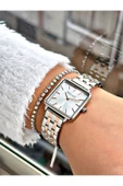 Ferrucci Altın Rose Gold Renk Kare Sade Model Büyük Kasa Kadın Kol Saati + BİLEKLİK thumbnail 2
