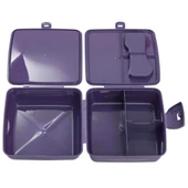 Beslenme Kutusu 4 Bölmeli Frozen Mor Renk Kız Figürlü 1 Adet Yemek Saklama Kabı Beslenme Çantası thumbnail 3