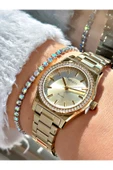 Ferrucci Altın Renk Taşlı Model Şık Dizayn  Kadın Kol Saati + BİLEKLİK thumbnail 1