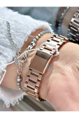 Ferrucci Rose Gold Renk Taşlı Model Şık Dizayn  Kadın Kol Saati + BİLEKLİK thumbnail 3