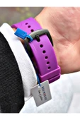 Navimarine Mor Renk Fonksiyonlu Spor Silikon Kare Erkek Kol Saati + BİLEKLİK HEDİYELİ thumbnail 7