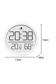 Dijital LCD Yuvarlak Duvar Masa Saati Mıknatıslı Buzdolabı Saati, Alarm + Sıcaklık & Nem Göstergeli thumbnail 3