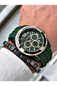Chaperone Yeşil Spor Silikon Fonksiyonlu Şık Dizayn Erkek Kol Saati + BİLEKLİK HEDİYELİ By Reward thumbnail 2