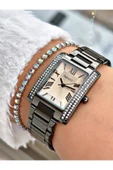 Ferrucci Füme Renk Kare Taşlı Model Çelik Kordon Kadın Kol Saati + BİLEKLİK thumbnail 1