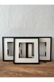 3'lü Yapışkanlı Sök Tak Paspartulu 21 x 21 cm Çerçeveler - Dekoratif Çerçeve PVC Li thumbnail 3
