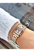 Ferrucci Rose Gold Renk Kare Sade Model  Kadın Kol Saati + BİLEKLİK thumbnail 2