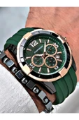 Chaperone Yeşil Spor Silikon Fonksiyonlu Şık Dizayn Erkek Kol Saati + BİLEKLİK HEDİYELİ By Reward thumbnail 3