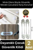 Çok Amaçlı Ayarlanır Çekmece Dolap Kapağı Koruma Aparatı Çocuk Bebek Güvenlik Kilidi 2 Adet 12 Cm thumbnail 1