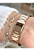 Ferrucci Rose Gold Renk Taşlı Model Sade  Kadın Kol Saati + BİLEKLİK thumbnail 3